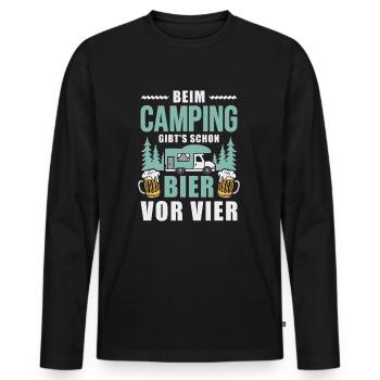 Camping Bier vor vier Wohnmobil Camper - Männer Premium Bio Langarmshirt - Schwarz - Vorne - Nico (187cm)