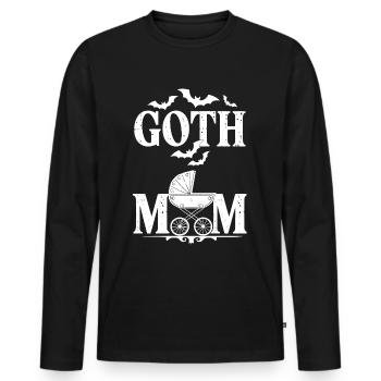 Maman gothique ! Alt Esthétique Goth Maman Emo - T-shirt manches longues Premium bio Homme - noir - Devant - Nico (187cm)