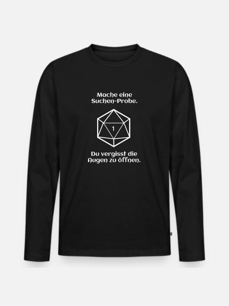 W20 - Suchen - Pech - Männer Premium Bio Langarmshirt - Schwarz