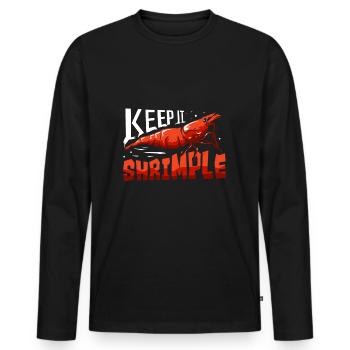 Gardez-le Crevettes Crevettes Crevettes Crabe - T-shirt manches longues Premium bio Homme - noir - Devant - Nico (187cm)