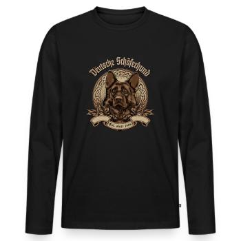 Der Deutsche Schäferhund - Männer Premium Bio Langarmshirt - Schwarz - Vorne - Nico (187cm)