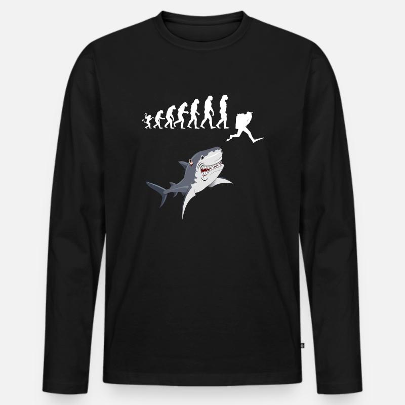 SCUBA EVOLUTION - Männer Premium Bio Langarmshirt - Schwarz
