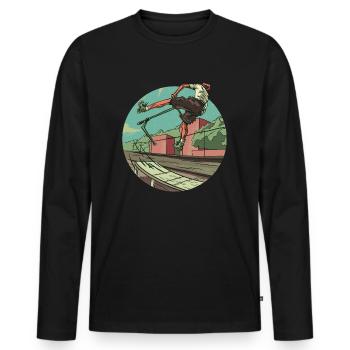 Scooter Stunt Scooter Street Trick Roller Stunt - Männer Premium Bio Langarmshirt - Schwarz - Vorne - Nico (187cm)