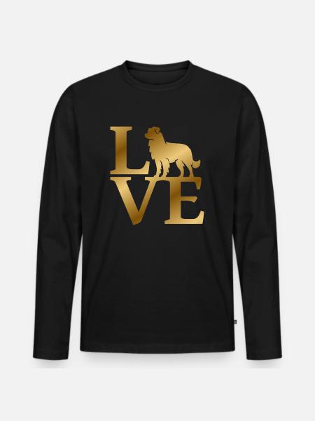 Love Australian Shepherds - Men's Premium Organic Long Sleeve Shirt - black