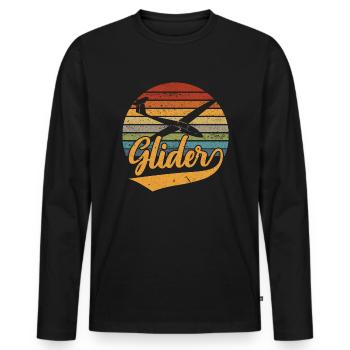 Retro Planer Glider Soaring Aircraft Pilot - Männer Premium Bio Langarmshirt - Schwarz - Vorne - Nico (187cm)