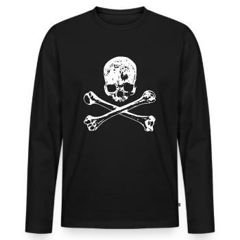 Crâne et os - T-shirt manches longues Premium bio Homme - noir - Devant - Nico (187cm)