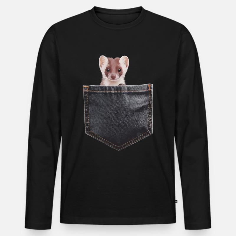 Wiesel - Männer Premium Bio Langarmshirt - Schwarz