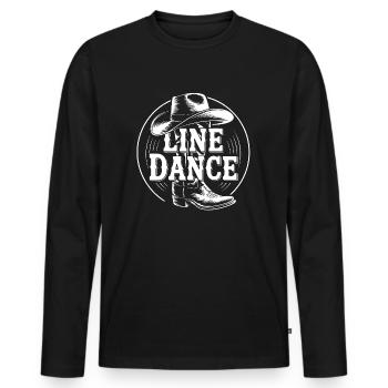 Line Dance Group Training My Dance Sport - Men's Premium Organic Long Sleeve Shirt - black - Front - Nico (187cm)