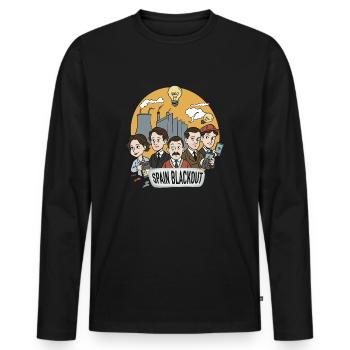 Panne d’électricité en Espagne - T-shirt manches longues Premium bio Homme - noir - Devant - Nico (187cm)