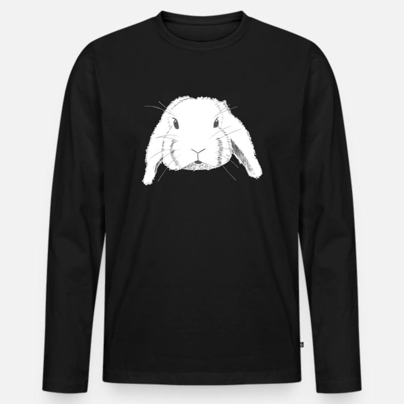 Aries Rabbit Drawing - Men's Premium Organic Long Sleeve Shirt - black