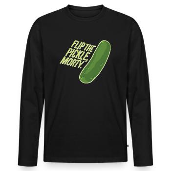 Rick And Morty Flip The Pickle Gewürzgurke - Männer Premium Bio Langarmshirt - Schwarz - Vorne - Nico (187cm)