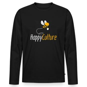 Happyculture gift funny beekeeping parody happy - Men's Premium Organic Long Sleeve Shirt - black - Front - Nico (187cm)