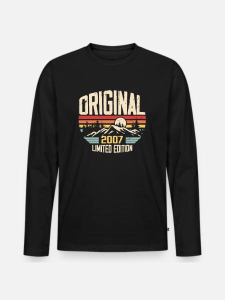 Nostalgisk 2007 fødselsdagsgave 2007 - Premium økologisk langærmet T-shirt til mænd - sort