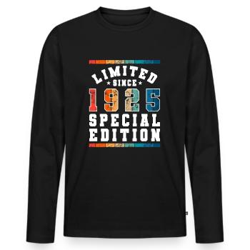 Limited Edition since 1925 Geburtstag Geschenk - Männer Premium Bio Langarmshirt - Schwarz - Vorne - Nico (187cm)