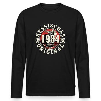 40. Geburtstag 2024 Hessisches Original Geschenk - Männer Premium Bio Langarmshirt - Schwarz - Vorne - Nico (187cm)