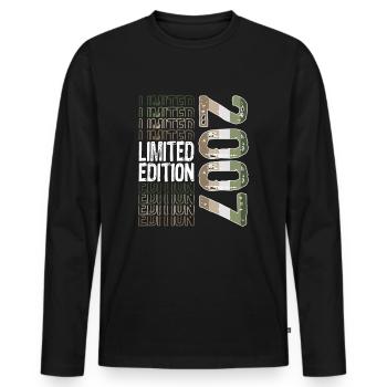 Limited Edition Since 2007 Birthday Vintage 2007 - Men's Premium Organic Long Sleeve Shirt - black - Front - Nico (187cm)
