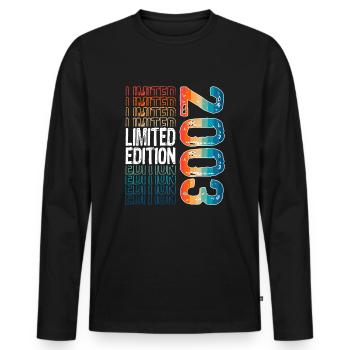 Limited Edition Since 2003 Birthday Vintage 2003 - Men's Premium Organic Long Sleeve Shirt - black - Front - Nico (187cm)
