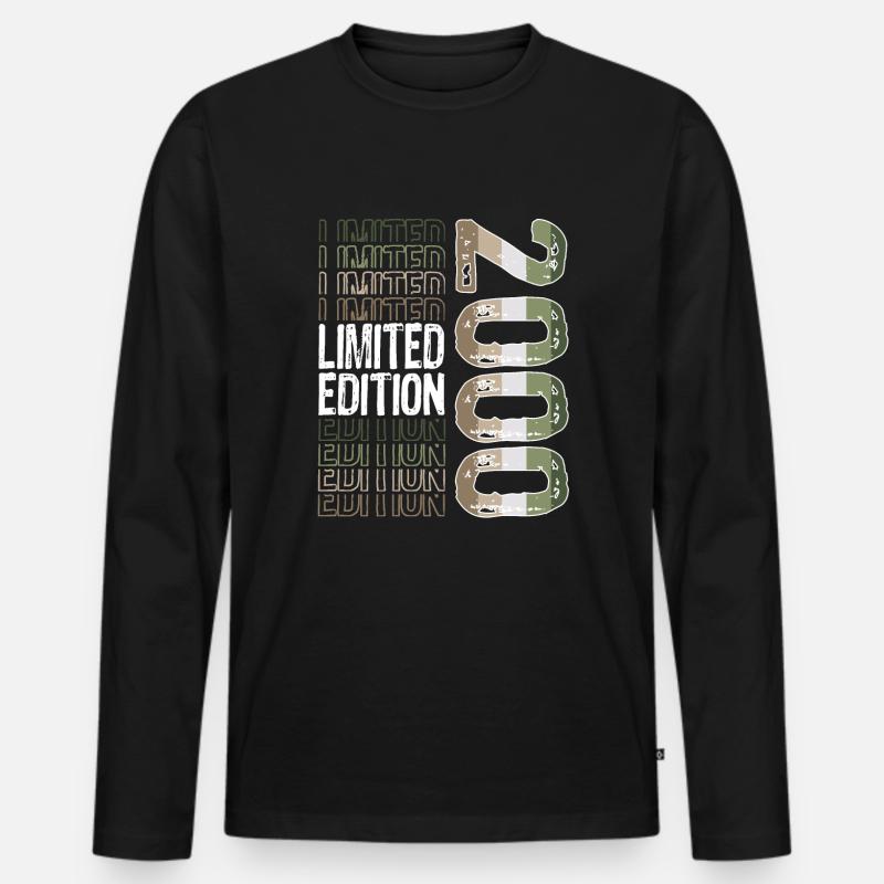 Limited Edition seit 2000 Geburtstag Vintage 2000 - Männer Premium Bio Langarmshirt - Schwarz
