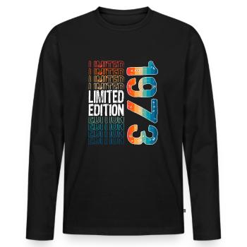 Edition limitée depuis 1973 Anniversaire Millésime 1973 - T-shirt manches longues Premium bio Homme - noir - Devant - Nico (187cm)