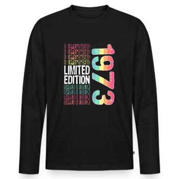 Edition limitée depuis 1973 Anniversaire Millésime 1973 - T-shirt manches longues Premium bio Homme - noir - Devant - Nico (187cm)