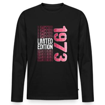 Edition limitée depuis 1973 Anniversaire Millésime 1973 - T-shirt manches longues Premium bio Homme - noir - Devant - Nico (187cm)