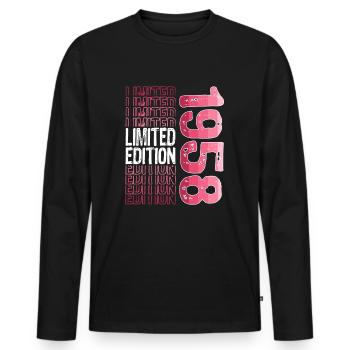 Edition limitée depuis 1958 Anniversaire Millésime 1958 - T-shirt manches longues Premium bio Homme - noir - Devant - Nico (187cm)