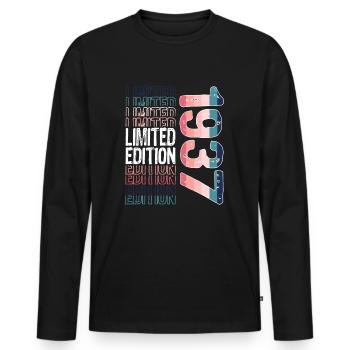 Edition limitée depuis 1937 Anniversaire Millésime 1937 - T-shirt manches longues Premium bio Homme - noir - Devant - Nico (187cm)