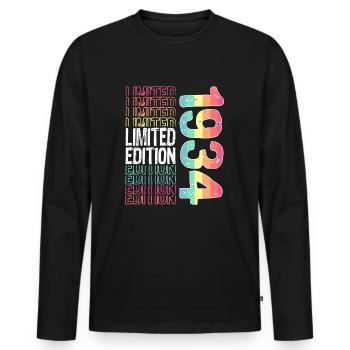 Edition Limitée Depuis 1934 Anniversaire Millésime 1934 - T-shirt manches longues Premium bio Homme - noir - Devant - Nico (187cm)