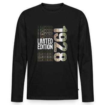 Limited Edition Since 1928 Birthday Vintage 1928 - Men's Premium Organic Long Sleeve Shirt - black - Front - Nico (187cm)