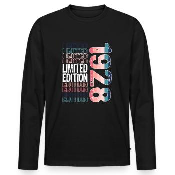 Limited Edition Since 1928 Birthday Vintage 1928 - Men's Premium Organic Long Sleeve Shirt - black - Front - Nico (187cm)