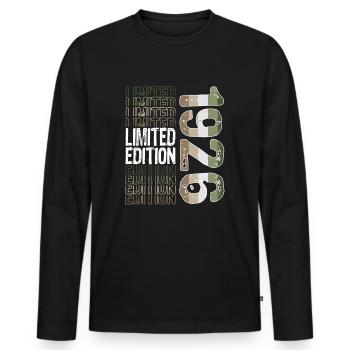 Limited Edition Since 1926 Birthday Vintage 1926 - Men's Premium Organic Long Sleeve Shirt - black - Front - Nico (187cm)