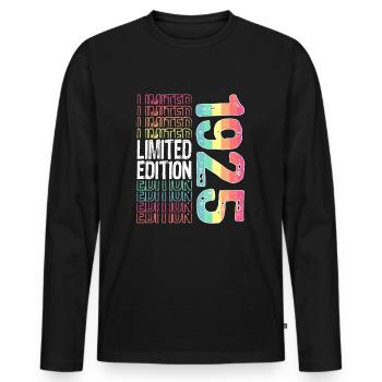 Limited Edition seit 1925 Geburtstag Vintage 1925 - Männer Premium Bio Langarmshirt - Schwarz - Vorne - Nico (187cm)