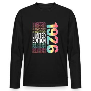 Limited Edition seit 1926 Geburtstag Vintage 1926 - Männer Premium Bio Langarmshirt - Schwarz - Vorne - Nico (187cm)