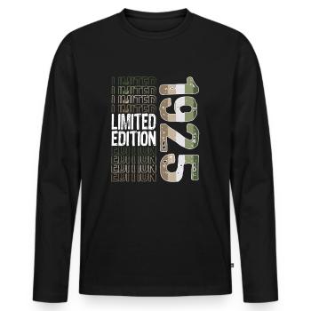 Limited Edition seit 1925 Geburtstag Vintage 1925 - Männer Premium Bio Langarmshirt - Schwarz - Vorne - Nico (187cm)
