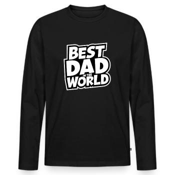 Best Dad Forever for Father's Day or Birthday - Men's Premium Organic Long Sleeve Shirt - black - Front - Nico (187cm)