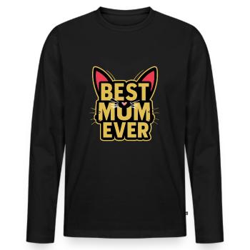 Best Mom Forever - Chat à motif de fête des mères - T-shirt manches longues Premium bio Homme - noir - Devant - Nico (187cm)