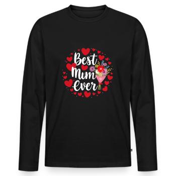 Best Mom Forever - Cadeau de fête des mères - T-shirt manches longues Premium bio Homme - noir - Devant - Nico (187cm)