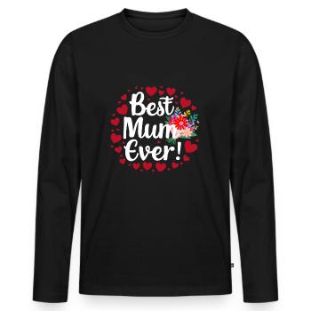 Best Mom Forever - Cadeau de fête des mères - T-shirt manches longues Premium bio Homme - noir - Devant - Nico (187cm)