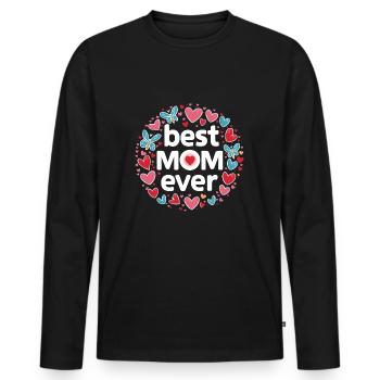 Best Mom Forever - Cadeau de fête des mères - T-shirt manches longues Premium bio Homme - noir - Devant - Nico (187cm)