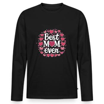 Best Mom Forever - Cadeau de fête des mères - T-shirt manches longues Premium bio Homme - noir - Devant - Nico (187cm)