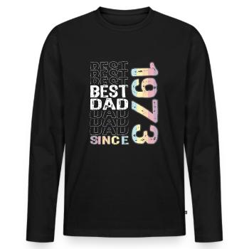 Bester Papa der Welt seit 1973 Vatertag - Männer Premium Bio Langarmshirt - Schwarz - Vorne - Nico (187cm)