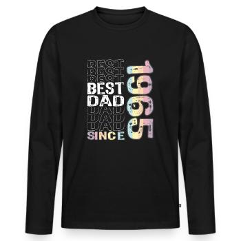 Best dad in the world since 1965 Father's Day - Men's Premium Organic Long Sleeve Shirt - black - Front - Nico (187cm)