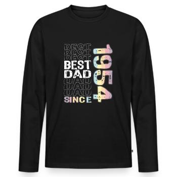 Bester Papa der Welt seit 1954 Vatertag - Männer Premium Bio Langarmshirt - Schwarz - Vorne - Nico (187cm)