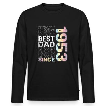 Best dad in the world since 1953 Father's Day - Men's Premium Organic Long Sleeve Shirt - black - Front - Nico (187cm)