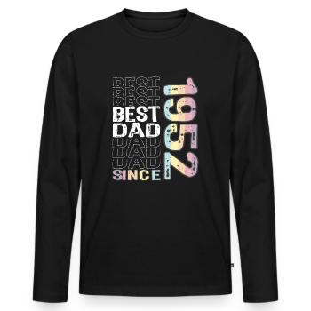 Best dad in the world since 1952 Father's Day - Men's Premium Organic Long Sleeve Shirt - black - Front - Nico (187cm)