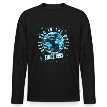 Bester Papa der Welt seit 1995 Vatertag - Männer Premium Bio Langarmshirt - Schwarz - Vorne - Nico (187cm)