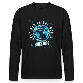 Bester Papa der Welt seit 1996 Vatertag - Männer Premium Bio Langarmshirt - Schwarz - Vorne - Nico (187cm)