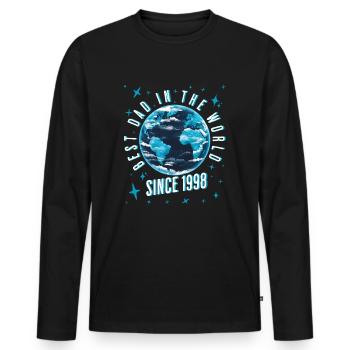Bester Papa der Welt seit 1998 Vatertag - Männer Premium Bio Langarmshirt - Schwarz - Vorne - Nico (187cm)