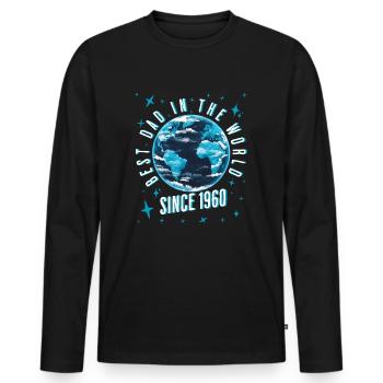 Bester Papa der Welt seit 1960 Vatertag - Männer Premium Bio Langarmshirt - Schwarz - Vorne - Nico (187cm)