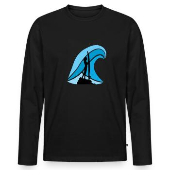 surfeur - T-shirt manches longues Premium bio Homme - noir - Devant - Nico (187cm)